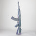 27" Electroplated AK-47 Design Glass Bong with Display Stand [GU001] Glass Bong BB Canada Purple
