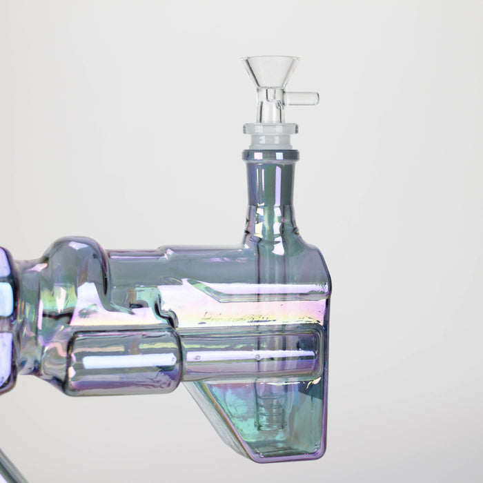 22" Electroplated Machin gun Design Glass Bong with Display Stand [GU003] Glass Bong BB Canada