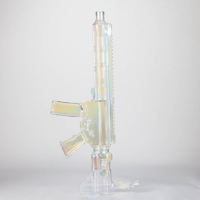 22" Electroplated Machin gun Design Glass Bong with Display Stand [GU003] Glass Bong BB Canada Rainbow