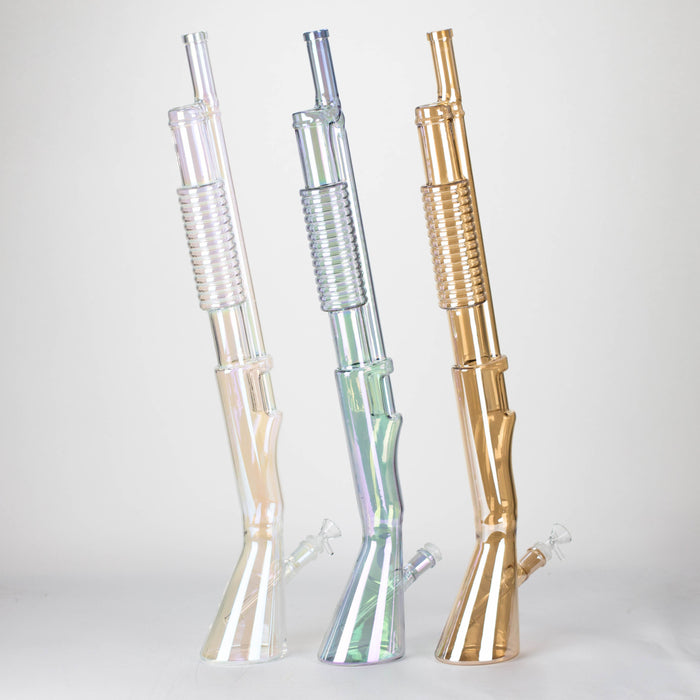 27" Electroplated Shotgun Design Glass Bong with Display Stand [GU004] Glass Bong BB Canada
