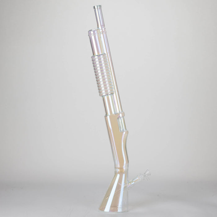 27" Electroplated Shotgun Design Glass Bong with Display Stand [GU004] Glass Bong BB Canada Rainbow