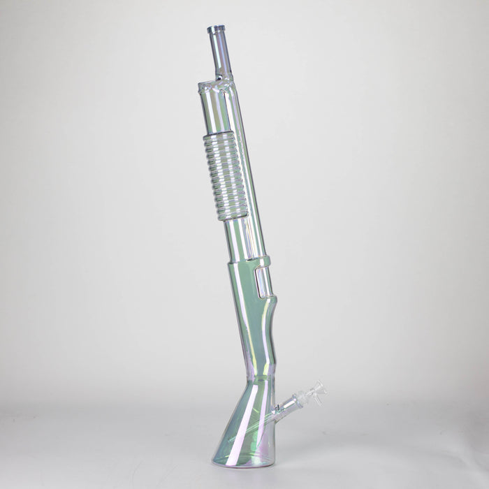27" Electroplated Shotgun Design Glass Bong with Display Stand [GU004] Glass Bong BB Canada Purple