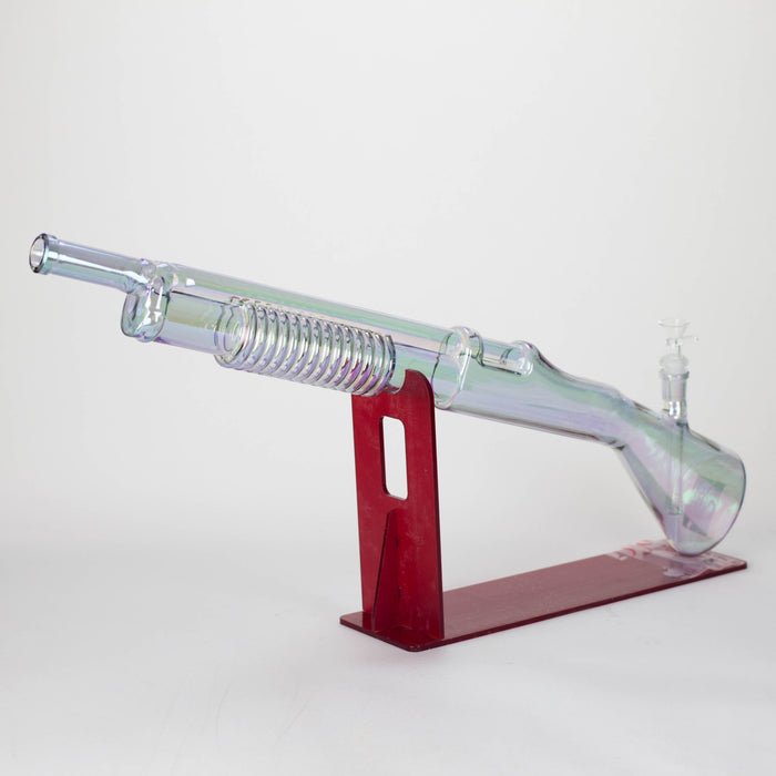 27" Electroplated Shotgun Design Glass Bong with Display Stand [GU004] Glass Bong BB Canada