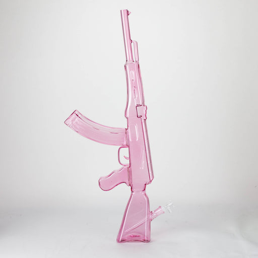 27" Painted AK-47 Design Glass Bong with Display Stand [GU005] Glass Bong BB Canada Pink