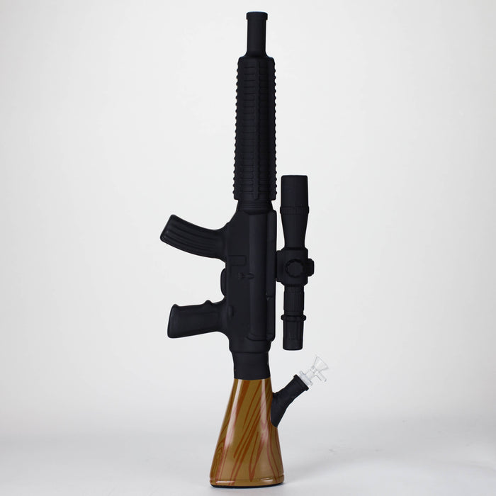 24" Painted Machin gun Design Glass Bong with Display Stand [GU007] Glass Bong BB Canada