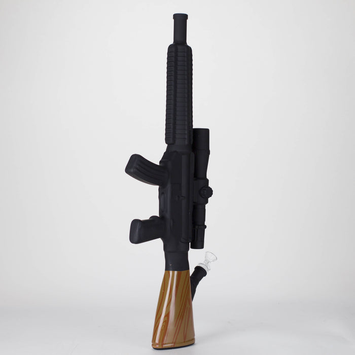 24" Painted Machin gun Design Glass Bong with Display Stand [GU007] Glass Bong BB Canada