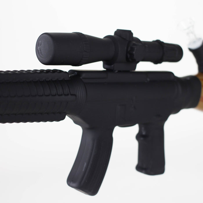 24" Painted Machin gun Design Glass Bong with Display Stand [GU007] Glass Bong BB Canada