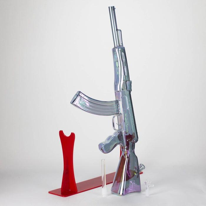 27" Electroplated AK-47 Design Glass Bong with Display Stand [GU001] Glass Bong BB Canada