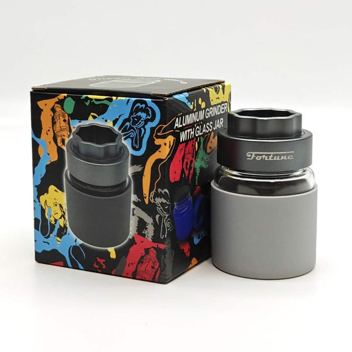 Fortune | 4 Parts Aluminum Grinder with Glass Jar Herb Saver Grinder Fortune