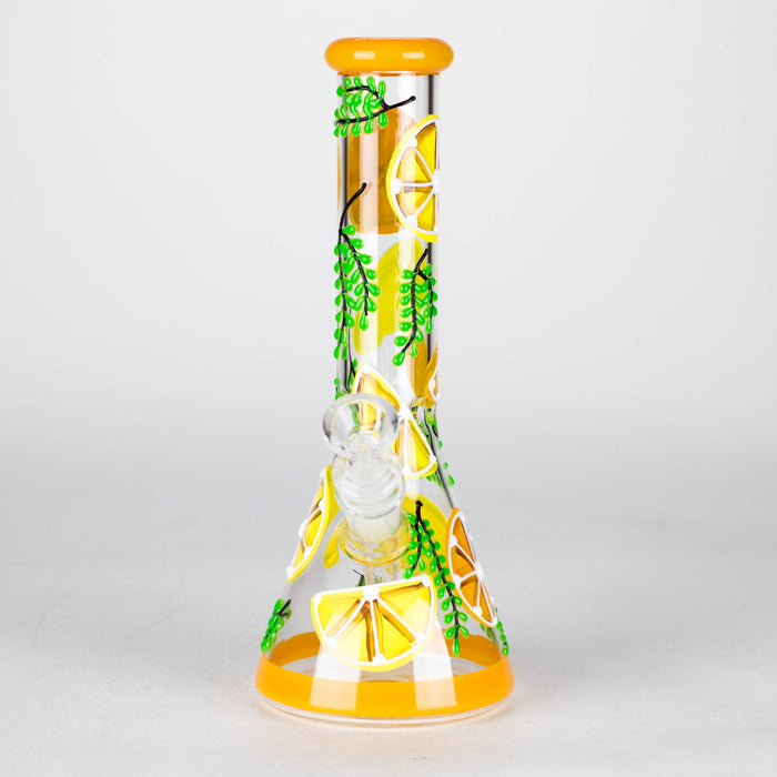 Z10" 3D Glass Bong With Orange Design Glass Bong 777 Smoke