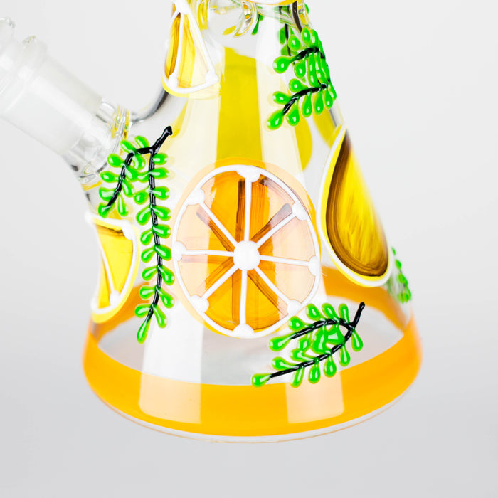 Z10" 3D Glass Bong With Orange Design Glass Bong 777 Smoke