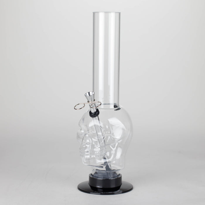 Acrylic 12" Water pipe Skull Shape [PIP275] Acrylic Bong NIBO Distribution Clear