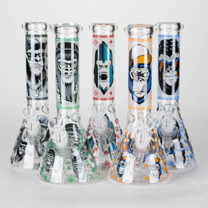 10" Gorilla Designs Glow In The Dark beaker bong In the Box [PIP302] Glass Bong NIBO Distribution