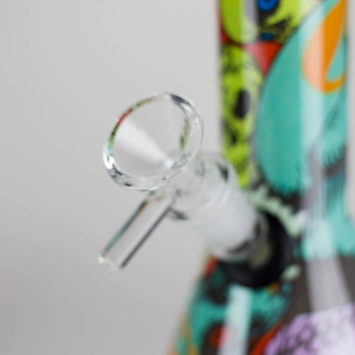 8" Glass Bong Multi Color Long Neck Flask Round Shaped [JBLX-01B] Glass Bong Canadian Distributor