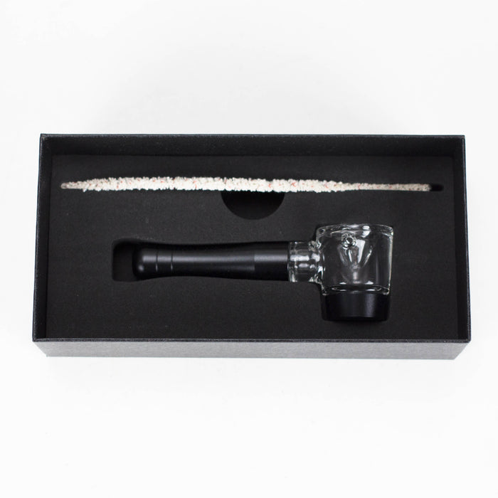 4" Pipe -Aluminum+Glass, Black Color [YD1500] Glass Pipe Canadian Distributor