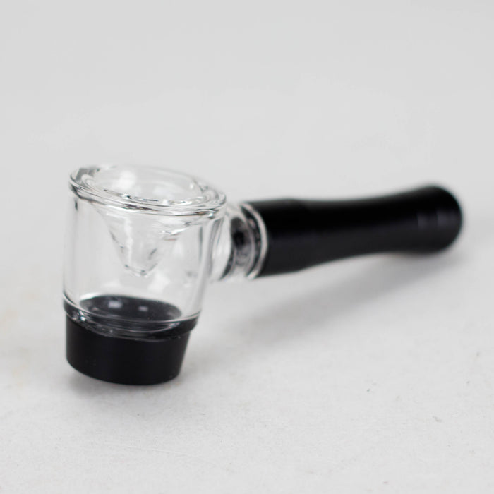 4" Pipe -Aluminum+Glass, Black Color [YD1500] Glass Pipe Canadian Distributor