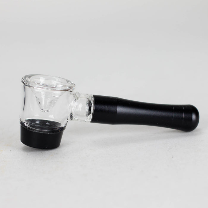 4" Pipe -Aluminum+Glass, Black Color [YD1500] Glass Pipe Canadian Distributor