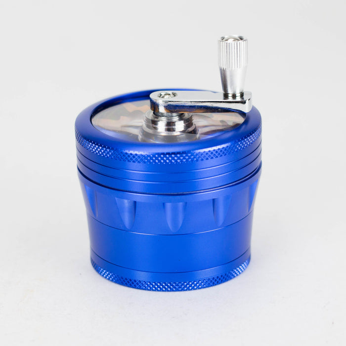 60mm 4 Part Grinder, With Grinding Gear on Top and Black Color [CN6402] Regular Grinder Canadian Distributor Blue (A)