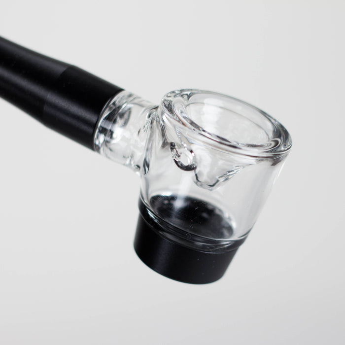 4" Pipe -Aluminum+Glass, Black Color [YD1500] Glass Pipe Canadian Distributor