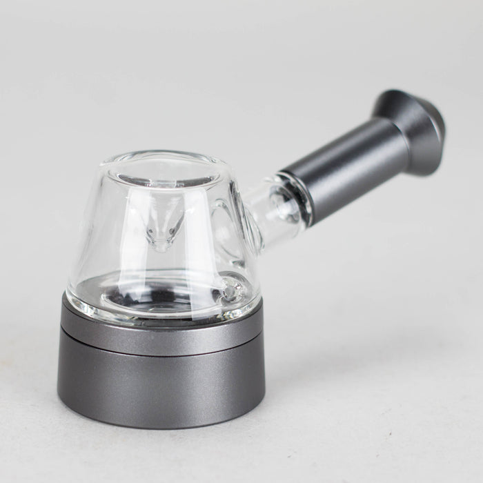 5" Pipe -Aluminum+Glass, Flat Base Black Color [YD2000] Glass Pipe Canadian Distributor