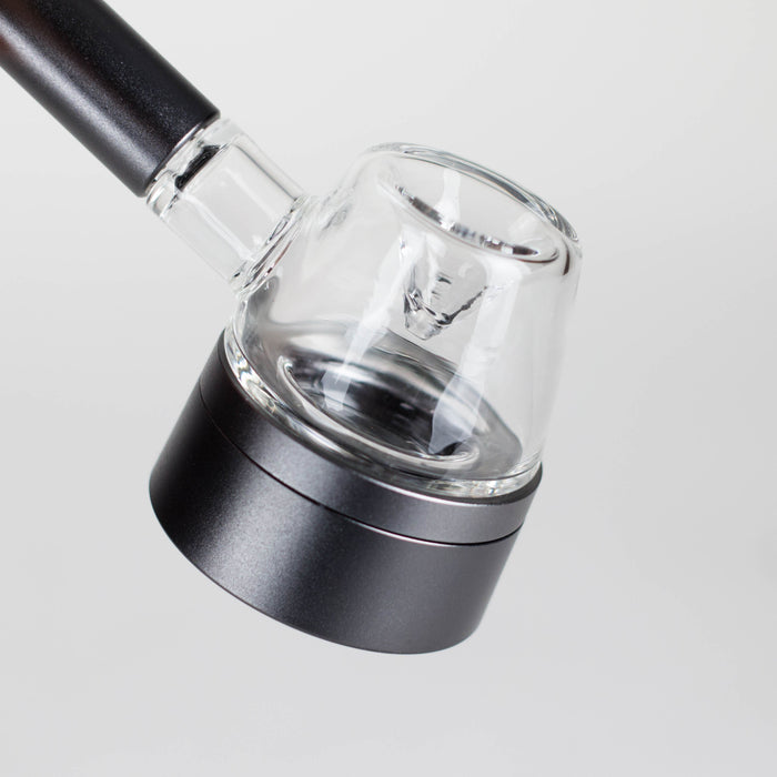 5" Pipe -Aluminum+Glass, Flat Base Black Color [YD2000] Glass Pipe Canadian Distributor