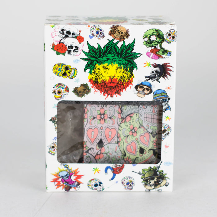 7" Glass Mini Bong Orange Skull Color Printed [JBLMIN-08-7A] Glass Bong Canadian Distributor