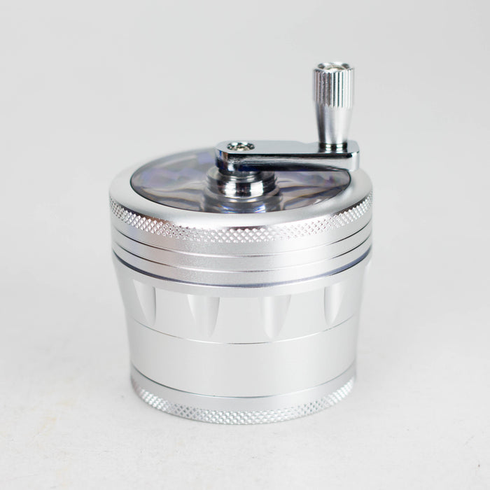 60mm 4 Part Grinder, With Grinding Gear on Top and Black Color [CN6402] Regular Grinder Canadian Distributor White (B)