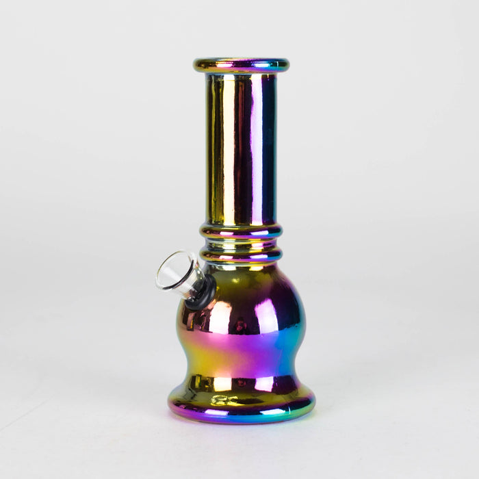 6" Round Base Mini Glass Bong Metallic Finish [BLMIN-04-4] Glass Bong Canadian Distributor