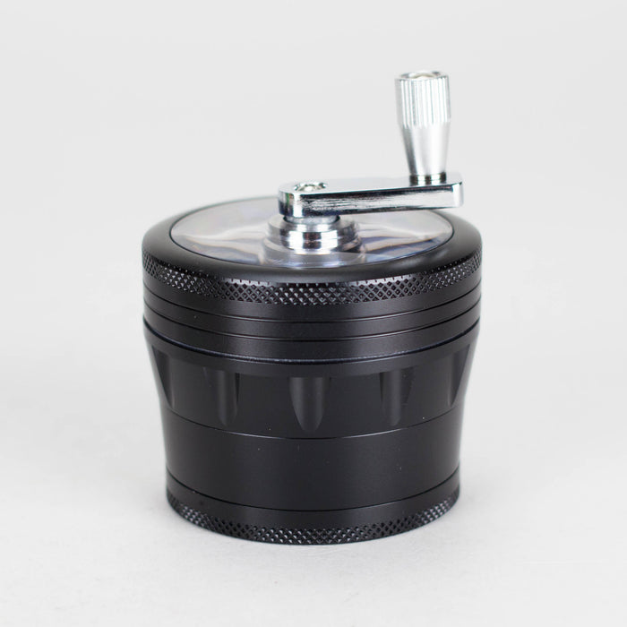 60mm 4 Part Grinder, With Grinding Gear on Top and Black Color [CN6402] Regular Grinder Canadian Distributor Black (D)