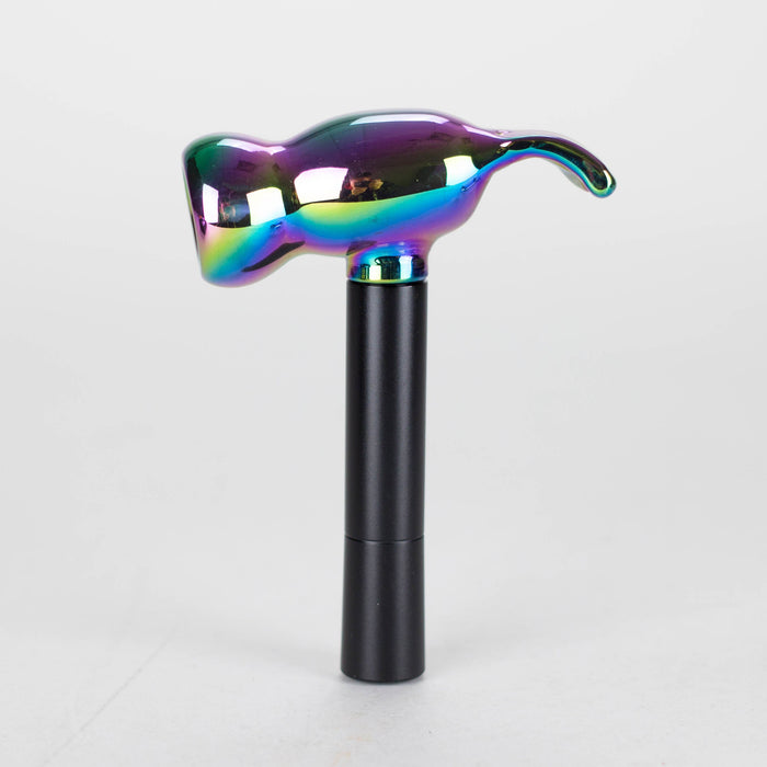 4.5" Pipe -Aluminum+Glass [YD2089] Glass Pipe Canadian Distributor Black