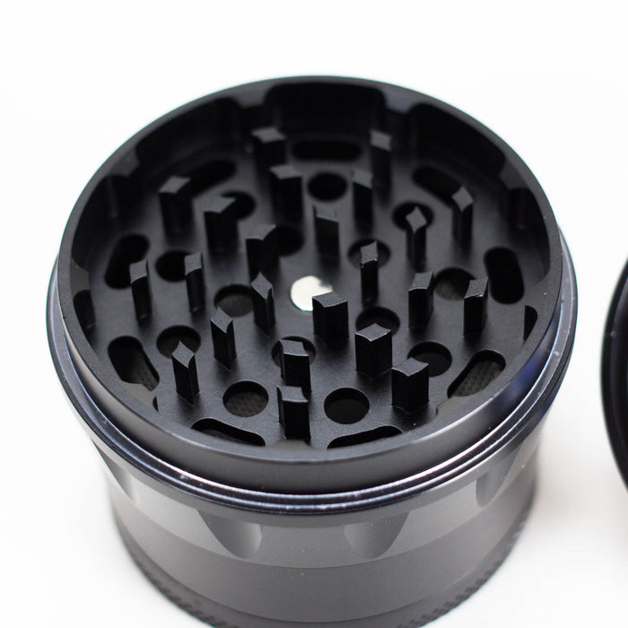 60mm 4 Part Grinder, With Grinding Gear on Top and Black Color [CN6402] Regular Grinder Canadian Distributor