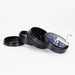60mm 4 Part Grinder, With Grinding Gear on Top and Black Color [CN6402] Regular Grinder Canadian Distributor