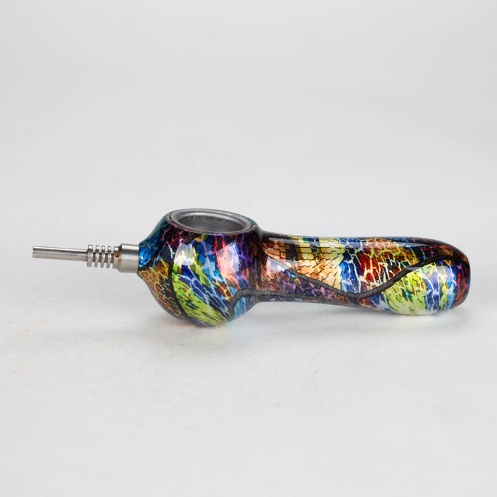 5" Pipe Metal Small Silicone Pill Case Inside - Rainbow [YD2083] Nectar Collector Canadian Distributor