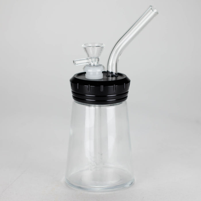 6" Glass Bong with Aluminum Cap [YD2092] Glass Bong Canadian Distributor Black