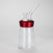 6" Glass Bong with Aluminum Cap [YD2092] Glass Bong Canadian Distributor Red