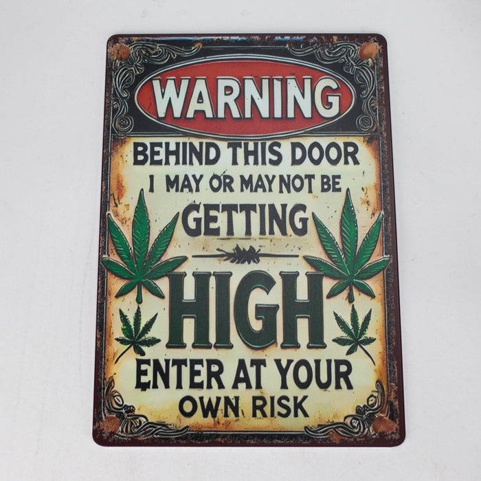 TRIM QUEEN | 420 VINTAGE SIGNS Flag · Sign Trim Queen WARNING BEHIND THIS DOOR TYPE 2