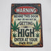 TRIM QUEEN | 420 VINTAGE SIGNS Flag · Sign Trim Queen WARNING BEHIND THIS DOOR TYPE 2