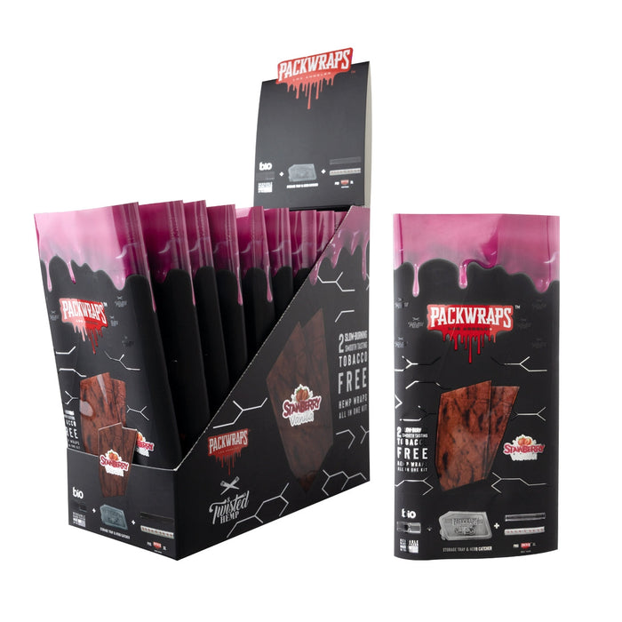 Packwraps X Twisted X Bio Wraps-10 CT Pre-rolled Cone (Display Pack) PINNACLE DISTRIBUTORS INC. Strawberry Vanilla