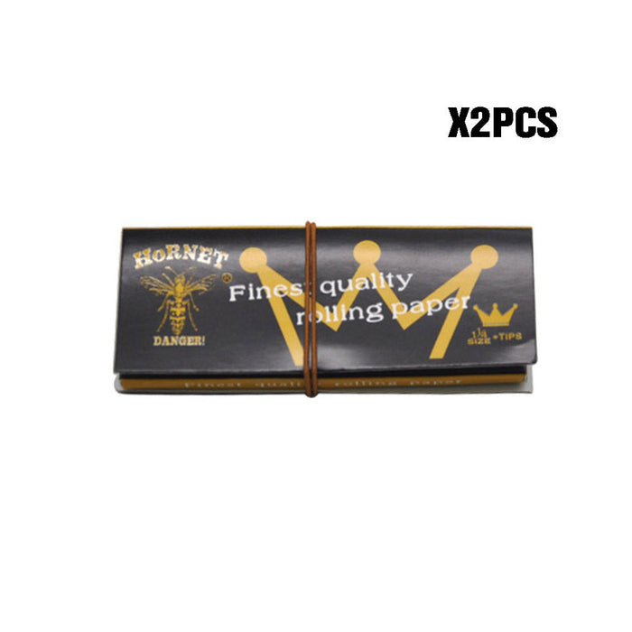 HORNET | Black 1-1/4 Size Rolling Paper With Tips 1 - 1/4" Size Super Supplys Inc