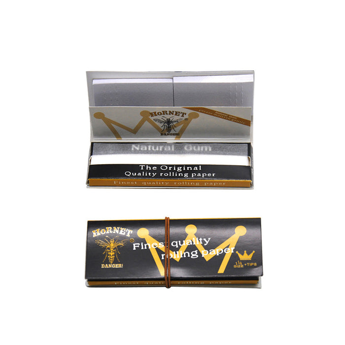 HORNET | Black 1-1/4 Size Rolling Paper With Tips 1 - 1/4" Size Super Supplys Inc
