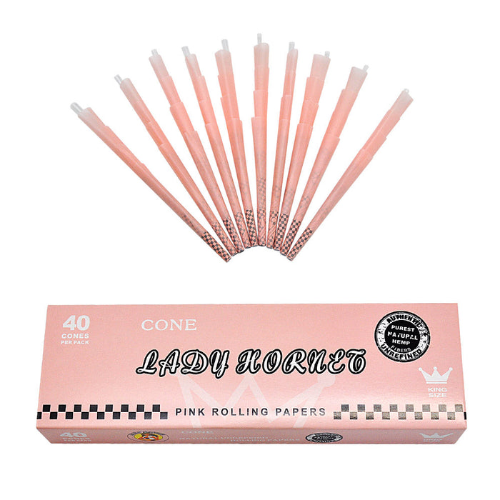 Hornet | Pink Lady Hornet Cone King Size-40 CT Pre-rolled Cone (Display Pack) Super Supplys Inc