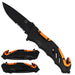 4.75" Black Blade/ Bicolor Orange Aluminum Handle Foldable Pocket Knife Folding Knife Super Supplys Inc