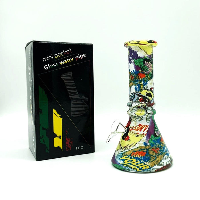 6" Multicolor Mini soft glass water bong Assorted Designs [PIP411] Glass Bong NIBO Distribution