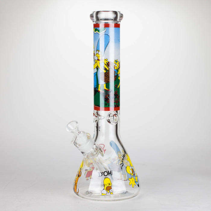 14" Yellow Family Cartoon 9 mm glass bongs [PIP789] Glass Bong NIBO Distribution Design C