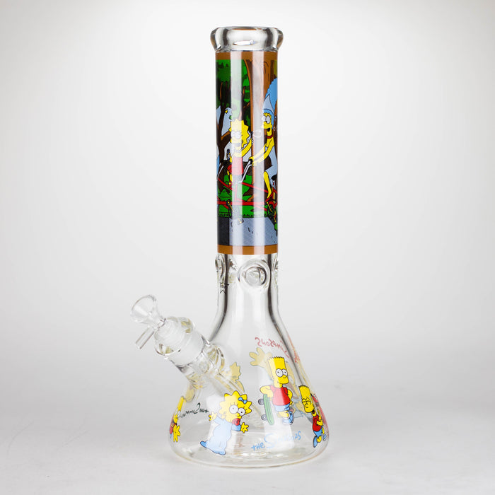 14" Yellow Family Cartoon 9 mm glass bongs [PIP789] Glass Bong NIBO Distribution Design E