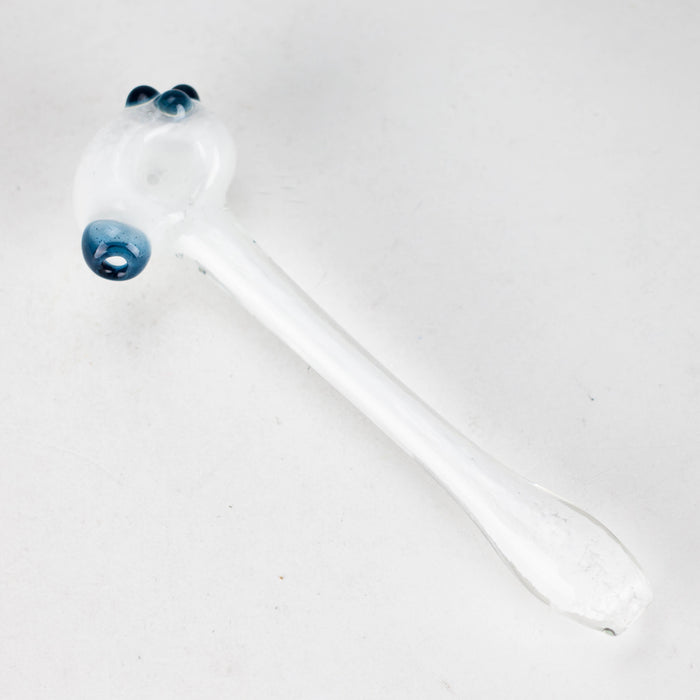 Shine Glassworks | Frit Pipe with coloured Accents - Made in Canada Glass Pipe Smoking Cat Distribution White