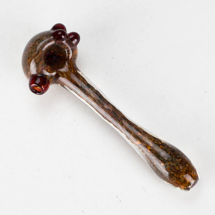 Shine Glassworks | Frit Pipe with coloured Accents - Made in Canada Glass Pipe Smoking Cat Distribution Brown
