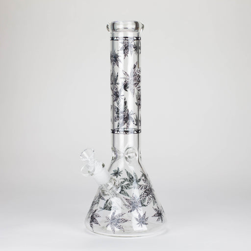 Karma | 14" Leaf Beaker Glow in the dark Glass Bong Glass Bong Maq Distributors