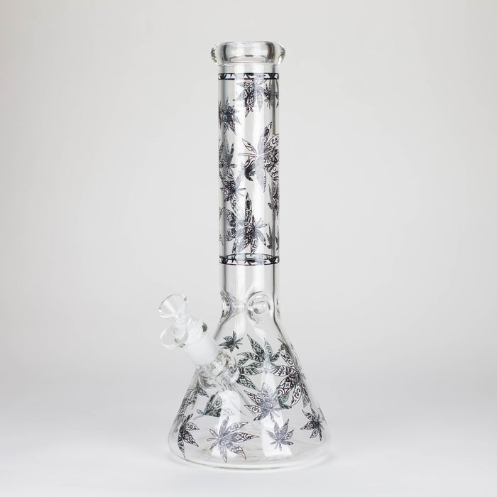 Karma | 14" Leaf Beaker Glow in the dark Glass Bong Glass Bong Maq Distributors