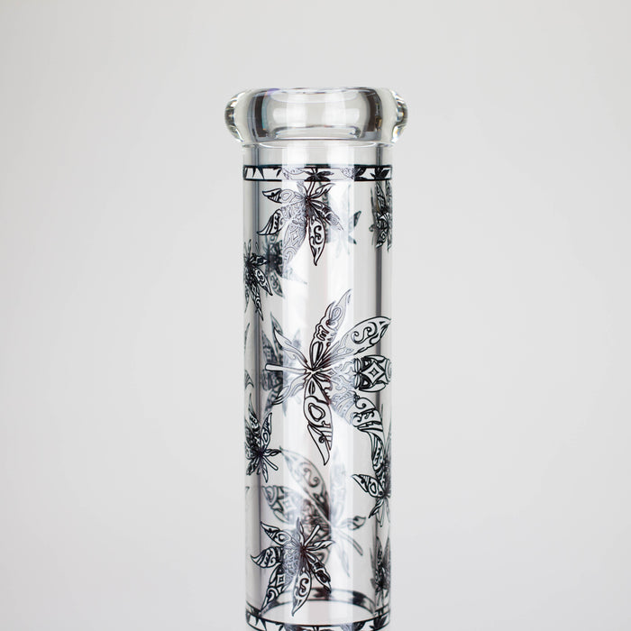 Karma | 14" Leaf Beaker Glow in the dark Glass Bong Glass Bong Maq Distributors